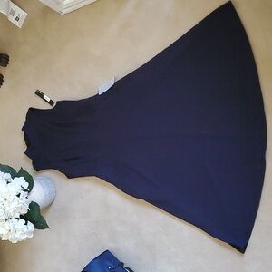 NWT Maggy London Navy Mock Neck Midi Dress 8